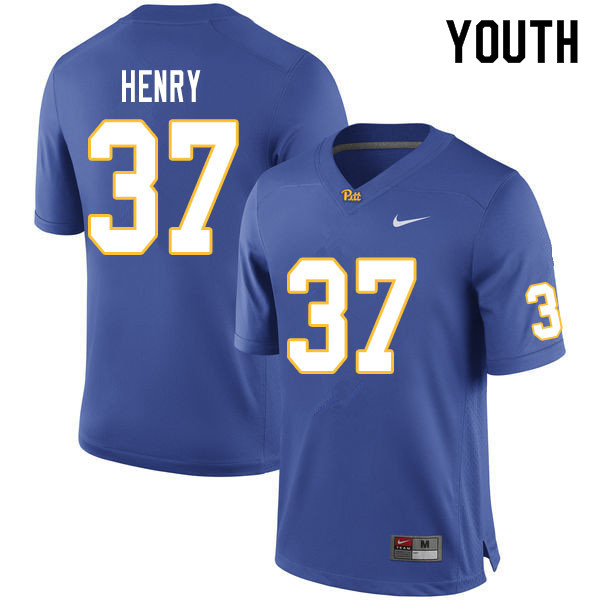 Youth #37 Jackson Henry Pitt Panthers College Football Jerseys Sale-Royal